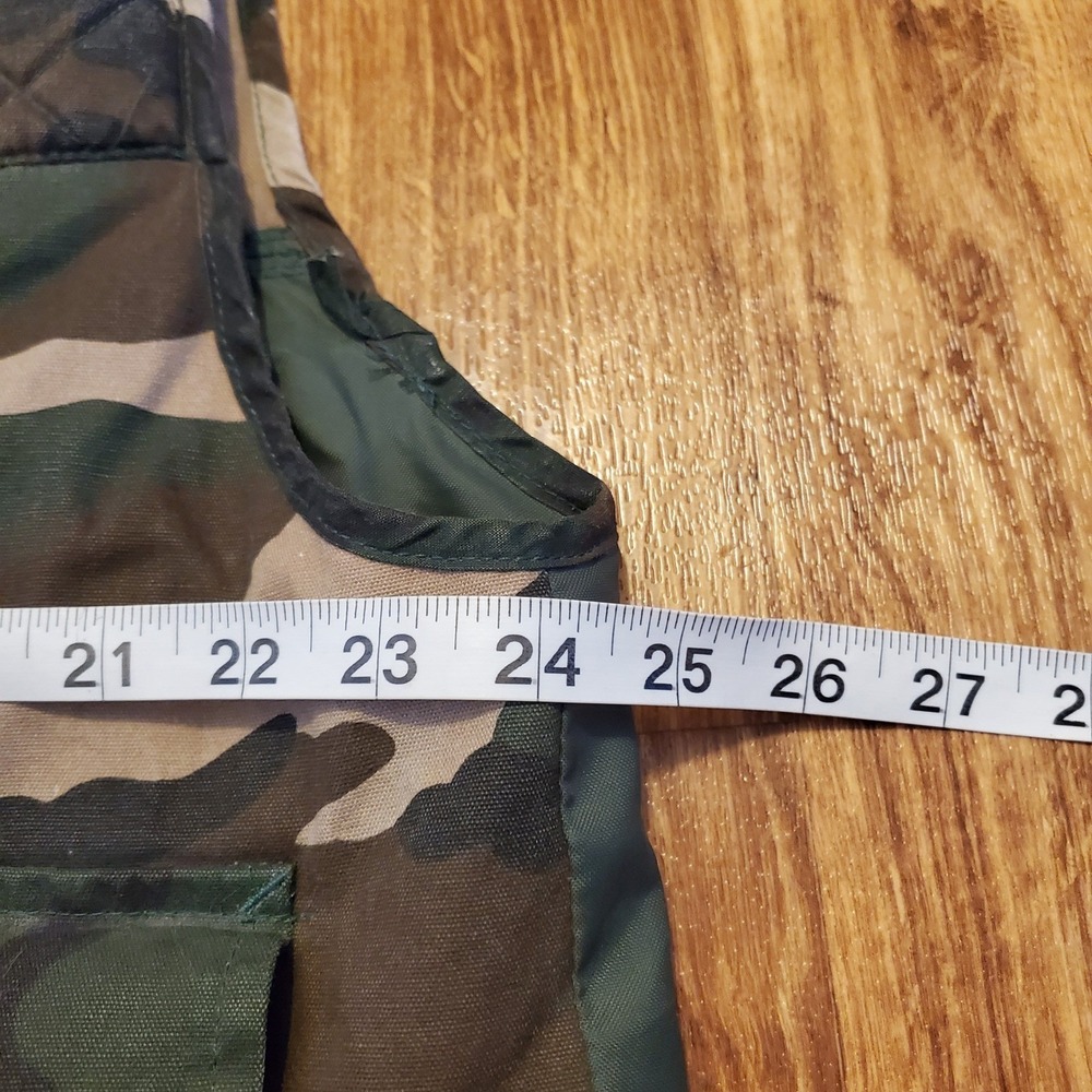 Vintage Hunting Vest Men XL Green Camouflage Zip Game Bag Shell Loops Afield - Picture 7 of 8